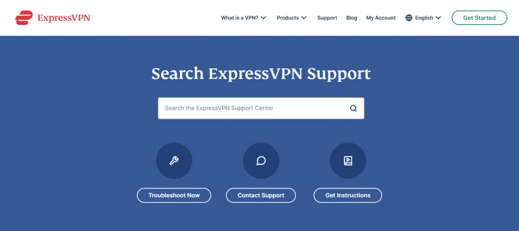 Sito web di supporto ExpressVPN