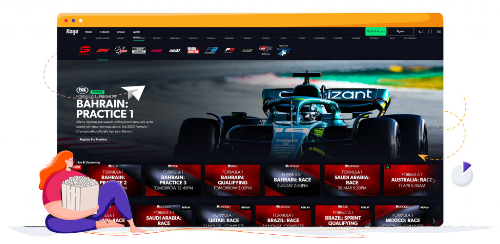 Formula 1 streaming on Kayo in Australia