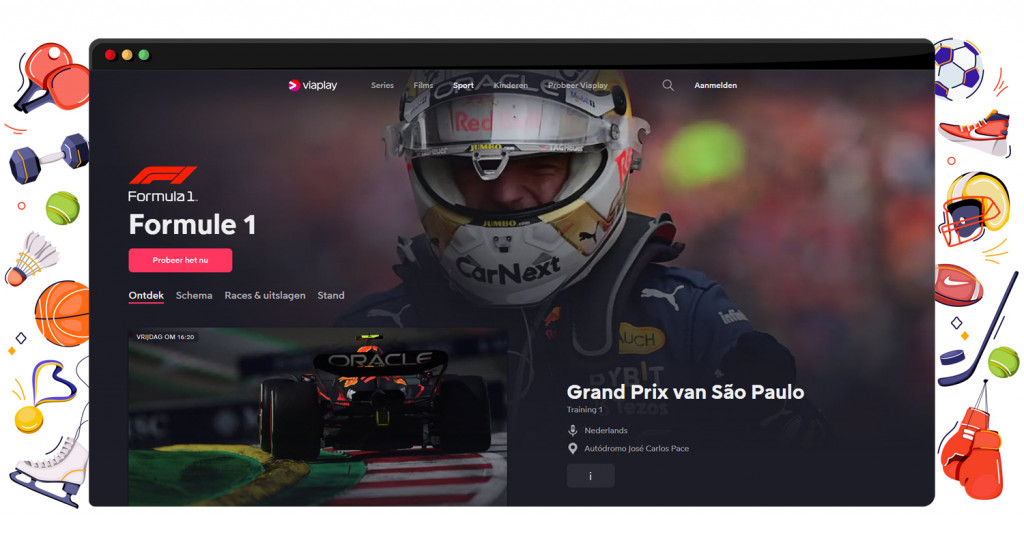 Formule 1 streaming op Viaplay in Nederland