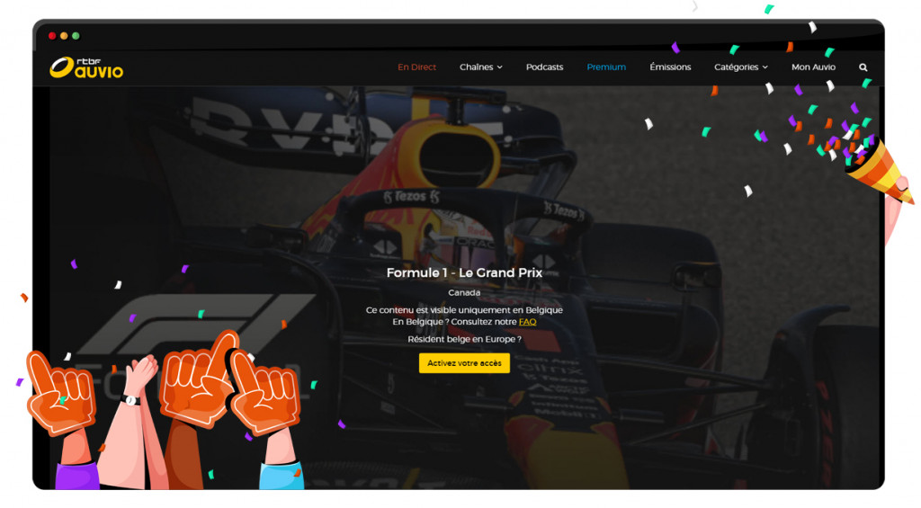Canadian GP streaming live and free on RTBF Auvio in Belgium