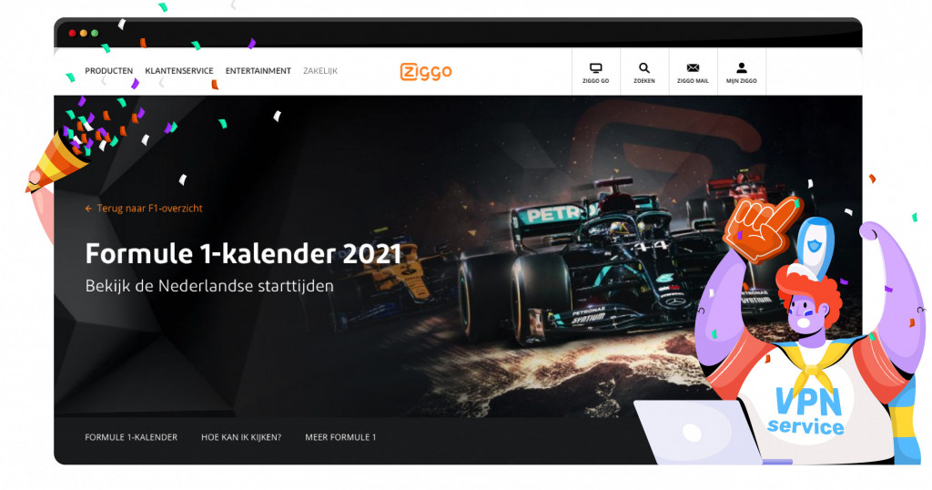 Dit jaar wordt de Formule 1 nog live gestreamd via Ziggo