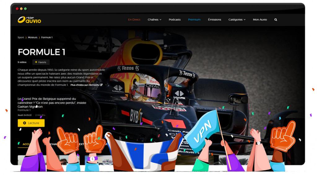 Formula 1 in streaming gratis su RTBF Auvio in Belgio