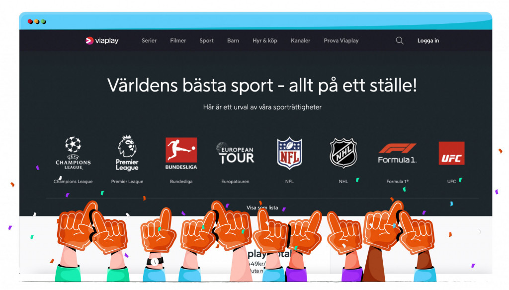 Er zijn andere Viaplay sportkanalen, als onderdeel van hun abonnement