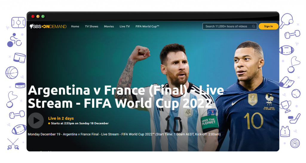 France vs Argentina streaming live and for free on SBS on Demand in Australia