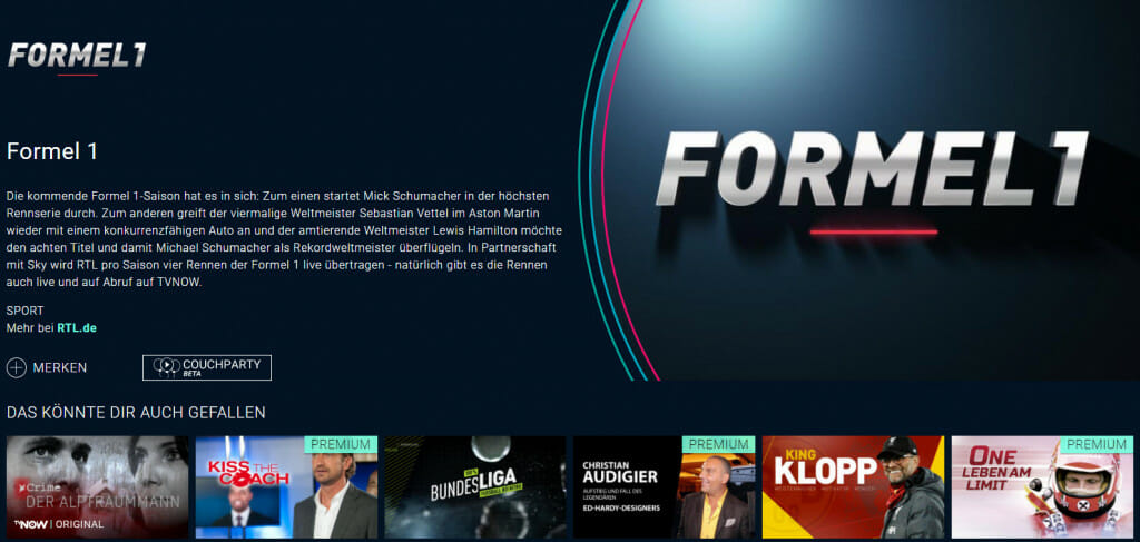 Formula 1 streaming on RTL Germany