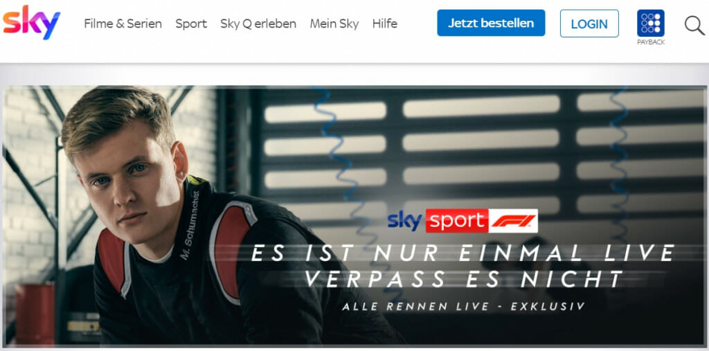 Formula 1 streaming on Sky Germany