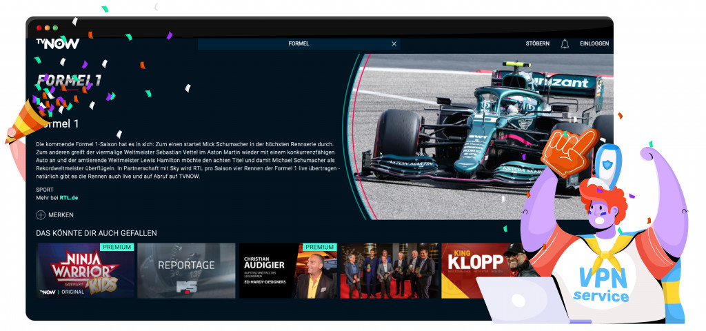 TV Now transmite la Fórmula 1