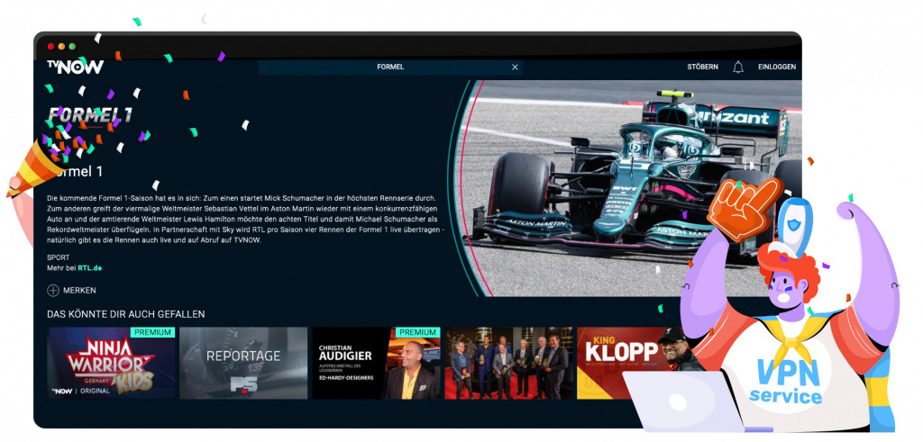 TV Now streamt Formule 1