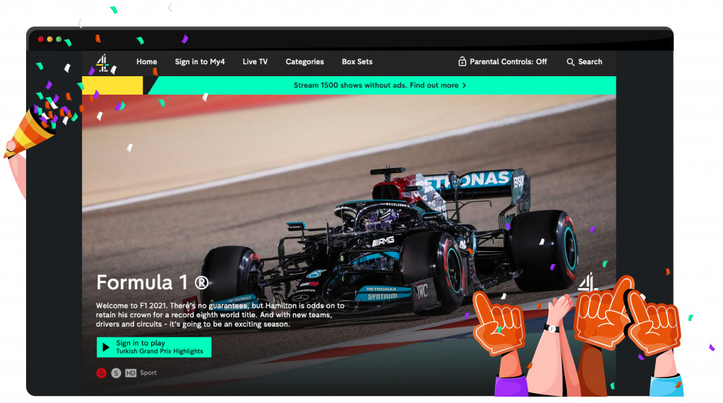 Channel 4 streamt die Highlights der Formel 1