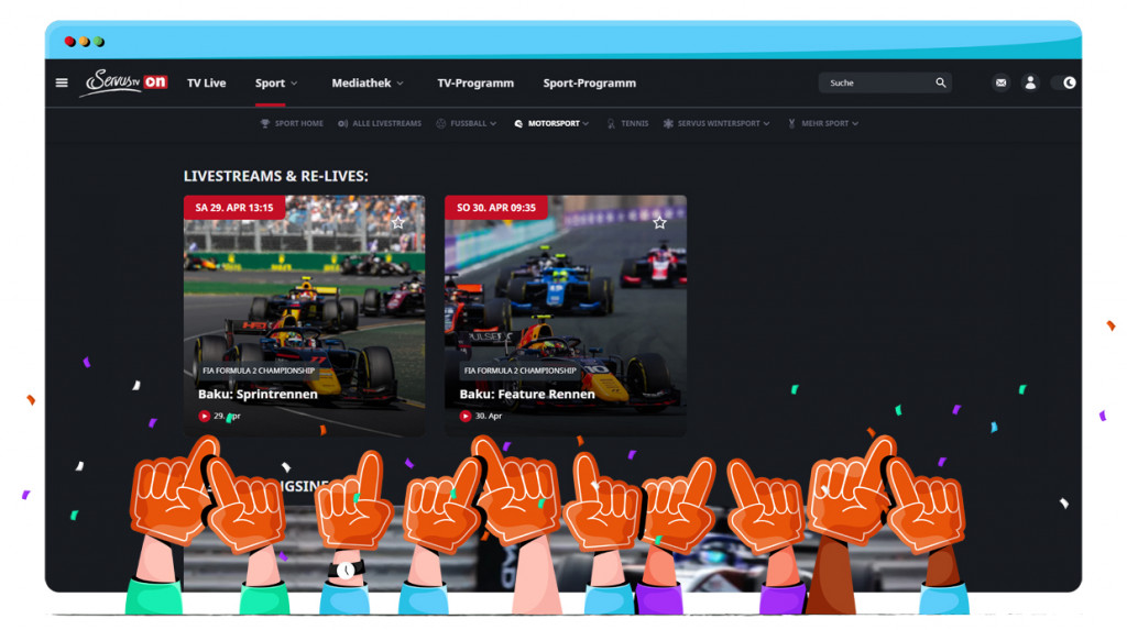 Formule 2 live en gratis te zien op ServusTV in Oostenrijk