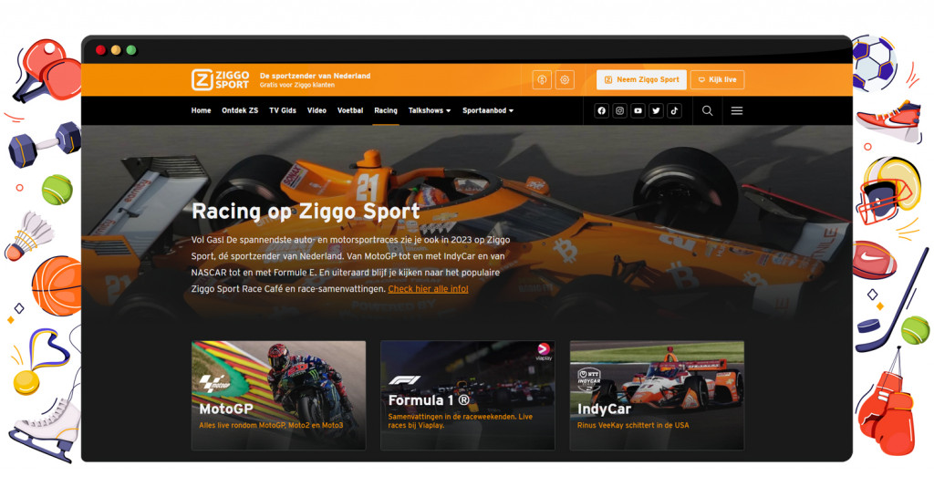 Motorsporten streaming op Ziggo Sports