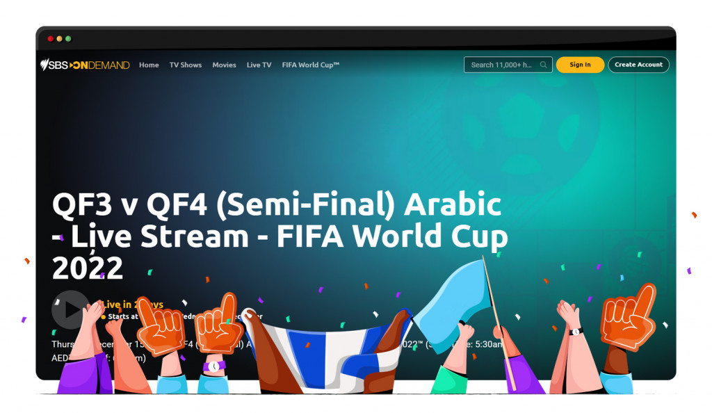 Morocco vs. France streaming in Arabic on SBS on Demand in Australia