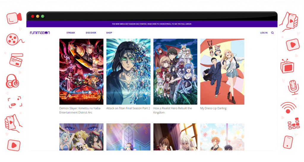 Anime series streamen op Funimation