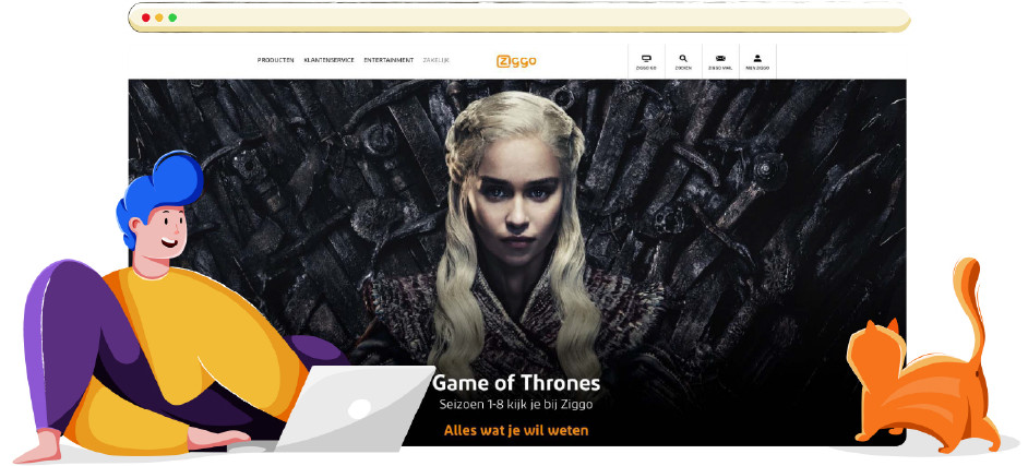 In Nederland is Game of Thrones op Ziggo te zien