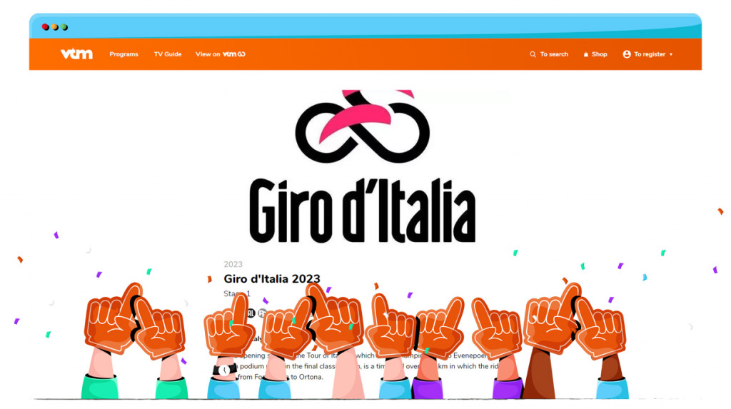 Giro d'Italia streaming live and for free on VTM in Belgium