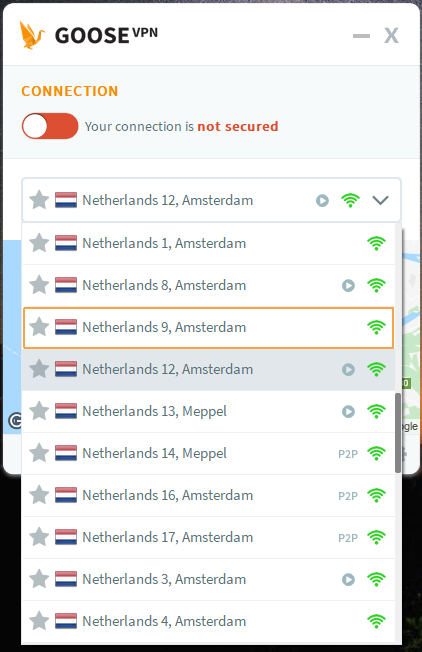 Serwery Goose VPN w Holandii