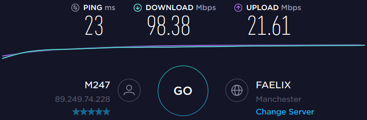 UK server speed test