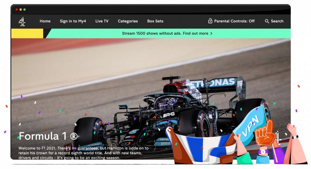 F1 Silverstone GP-streaming op Channel 4