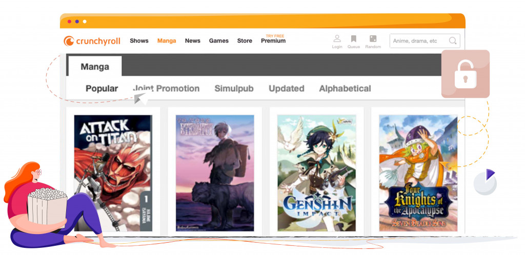 Online manga lezen met een Crunchyroll-abonnement