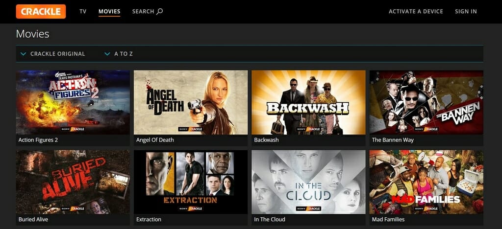 Offerta film su Crackle