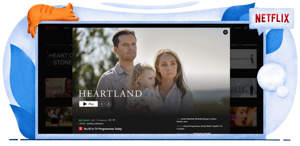 Heartland streaming op Netflix in de VS 