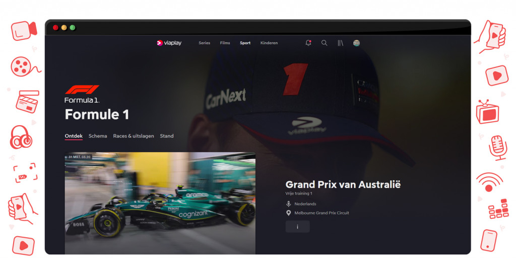 Formule 1 streaming op Viaplay