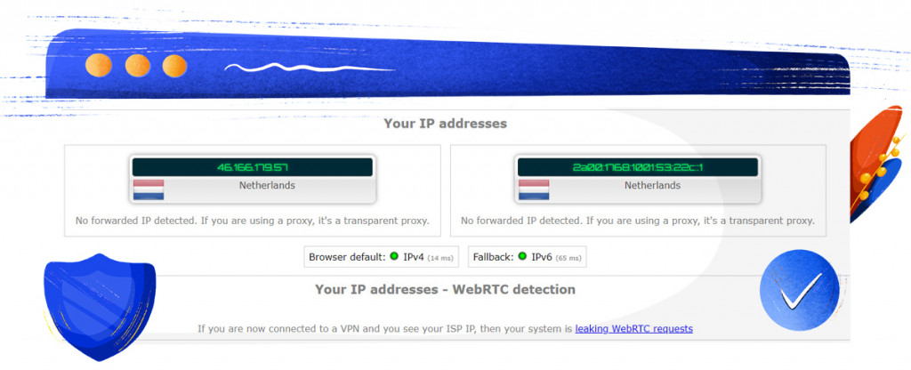 Hide.me VPN IP and IPv6 leak test
