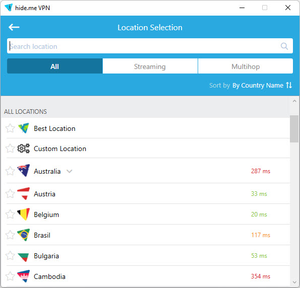 Hide.me VPN servers