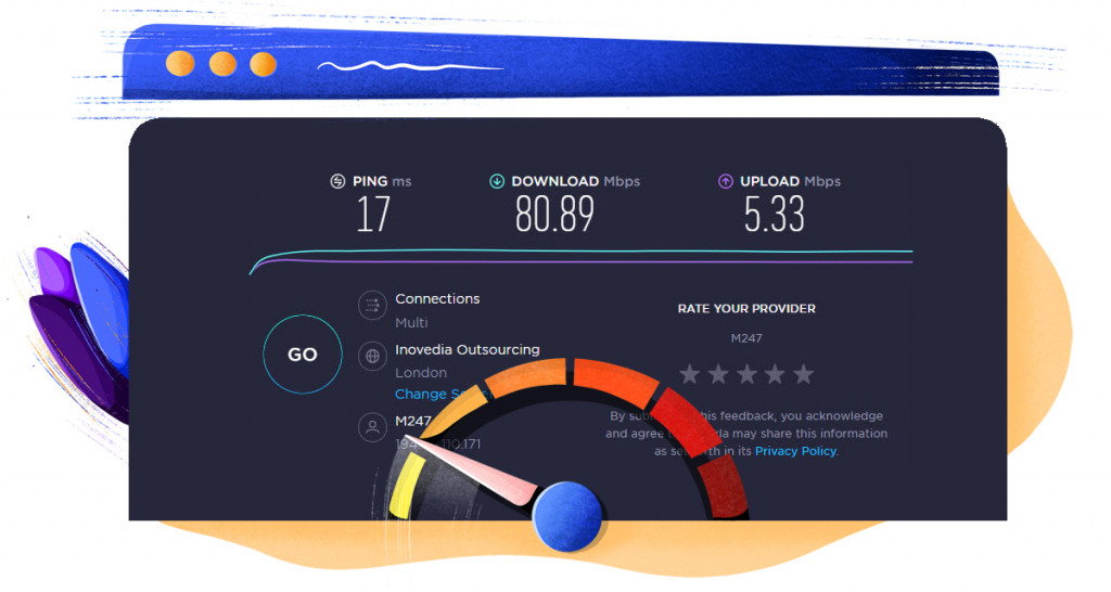 Hide.me UK server speed test