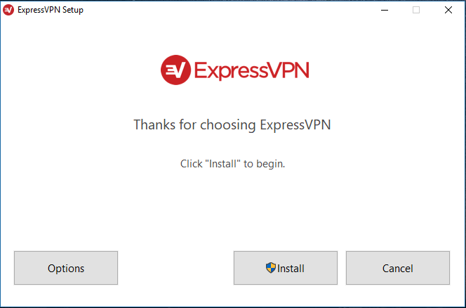Az ExpressVPN köszönő képernyője
