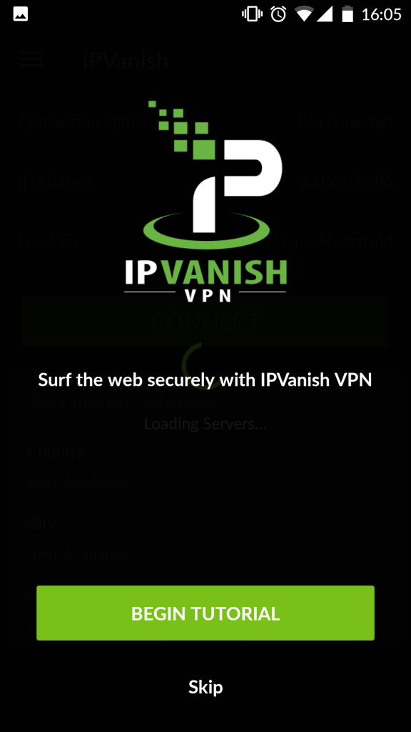 IPVanish Android uygulaması