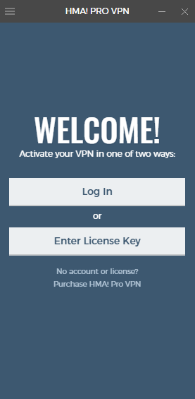 Welcome screen of HME app