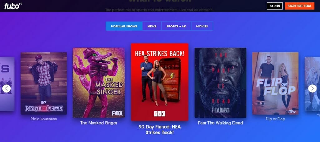 Popular shows on FuboTV