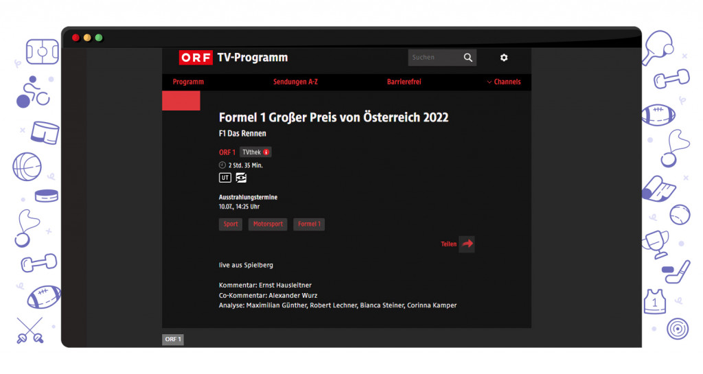 Austrian GP 2022 streaming on ORF1 live and free