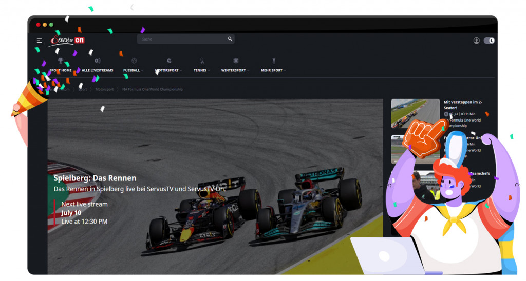 Austrian GP streaming live and free on ServusTV