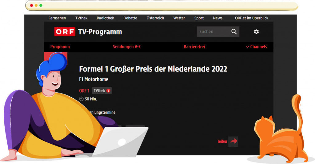 Dutch GP streaming on ORF 1