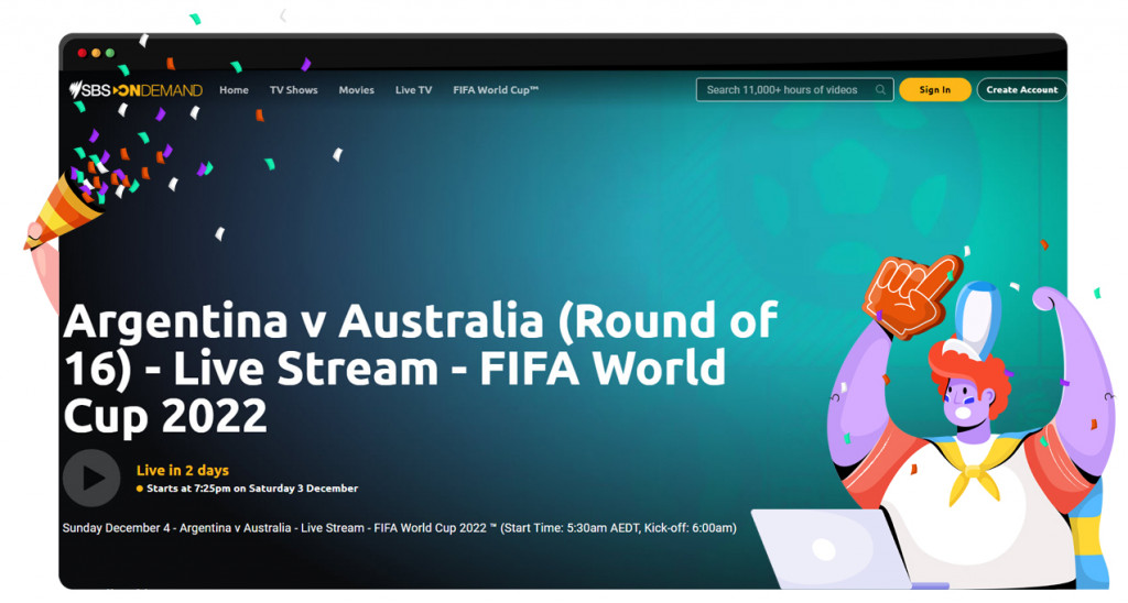 Australia vs. Argentina streaming live and for free on SBS