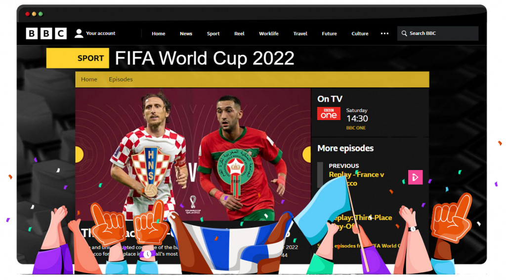Croatia vs. Morocco streaming on BBC iPlayer live and for free