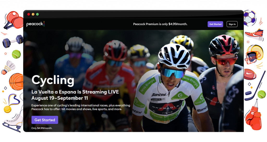 Vuelta a España streaming on Peacock TV in the US