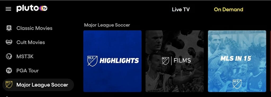 MLS Cup on Pluto TV