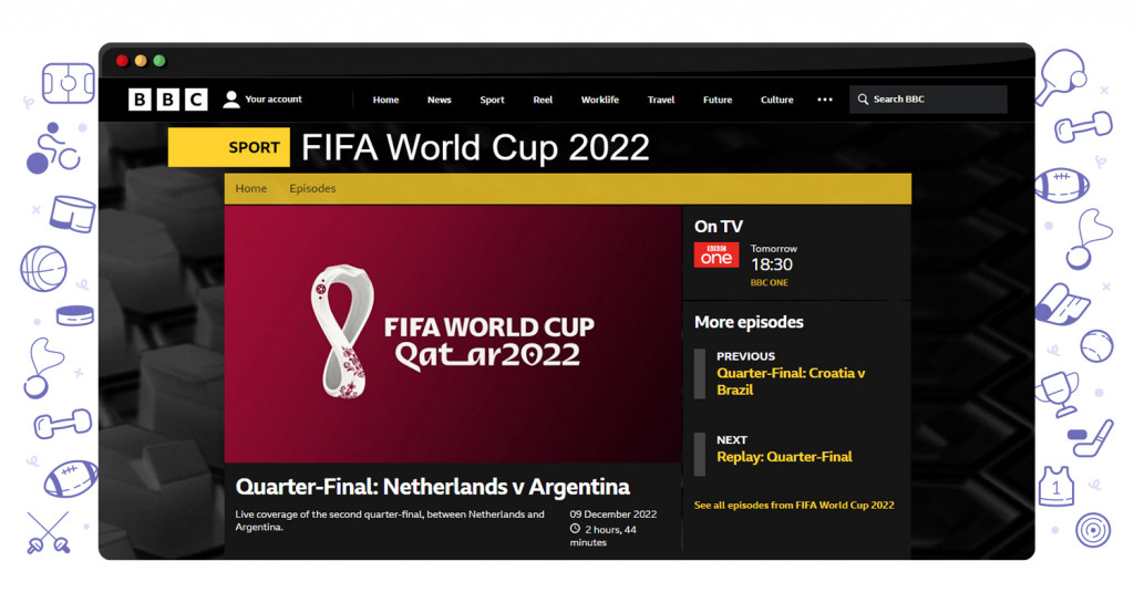Netherlands vs Argentina streaming on BBC iPlayer