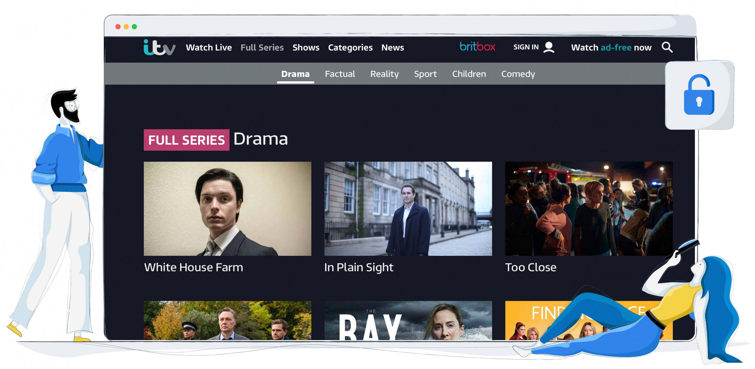 Muchos programas y géneros están disponibles en ITV HUB