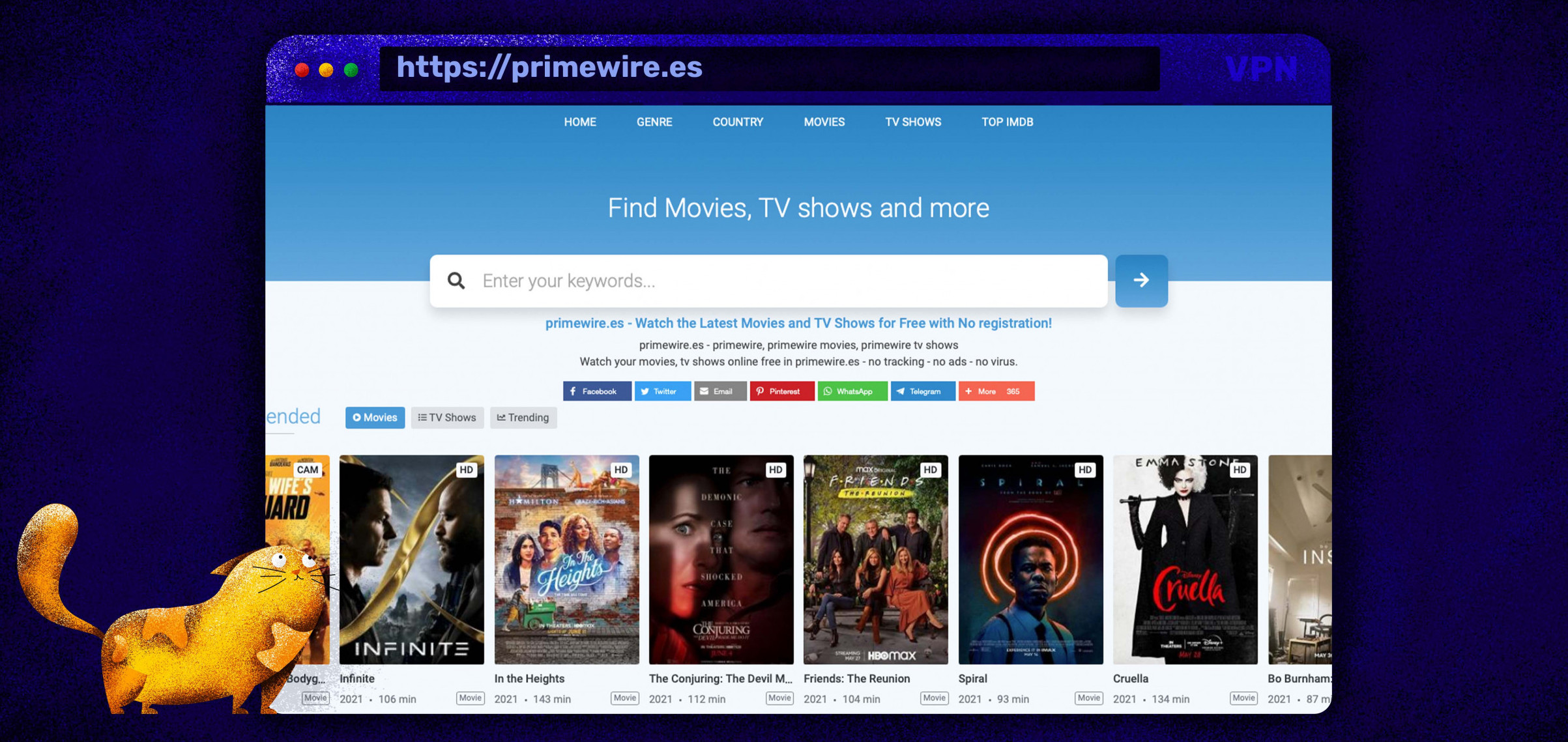 Film e serie TV in streaming gratis su Primewire