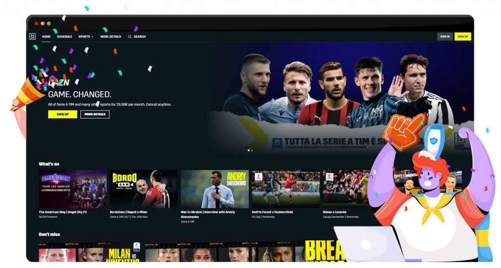 Piattaforma di streaming sportivo DAZN