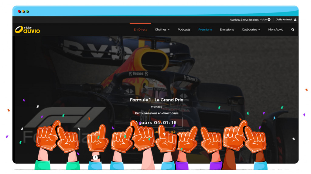 Monaco GP streaming live and free on RTBF Auvio in Belgium