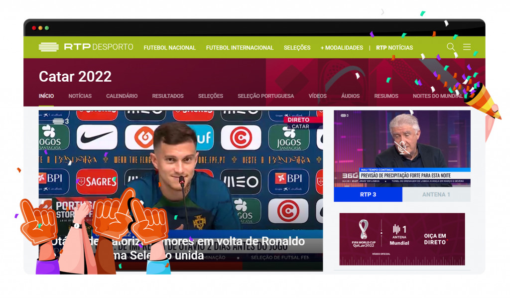 The World Cup streaming on RTP Sport in Portugal