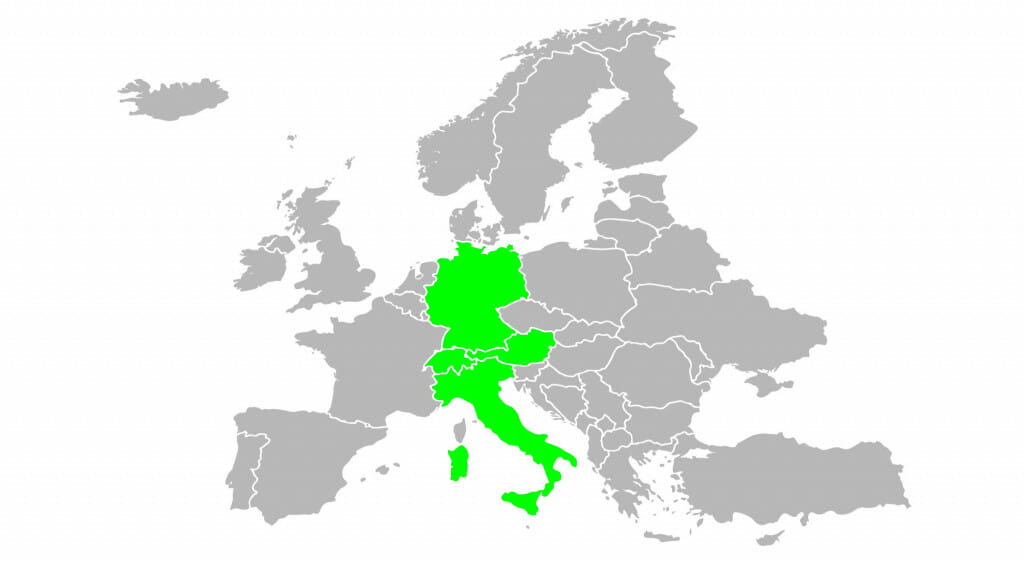 NordVPN tiene servidores en Italia, Austria, Suiza y Alemania
