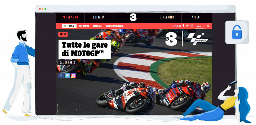 MotoGP streaming a TV8 Olaszországban