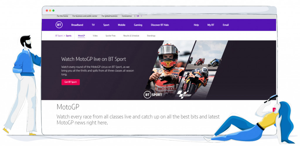 BT Sport streaming MotoGP 2022 in the UK