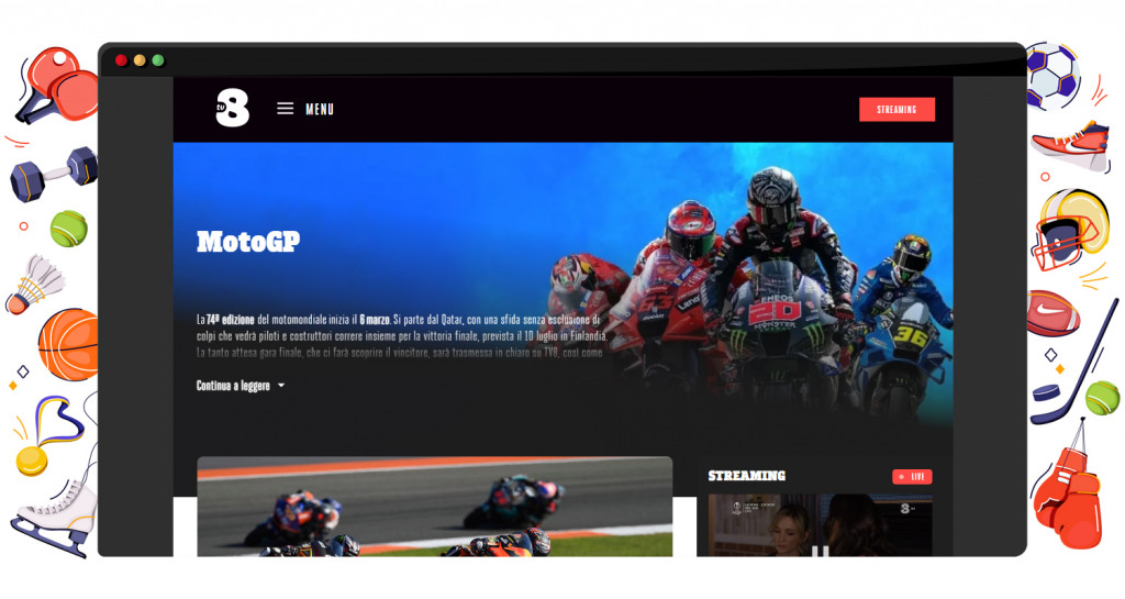 MotoGP 2023 streaming live and for free on TV8 in Italy